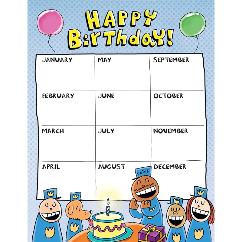 Dog Man Birthday Chart (Pack of 12) - Miscellaneous - Scholastic Teaching Resources