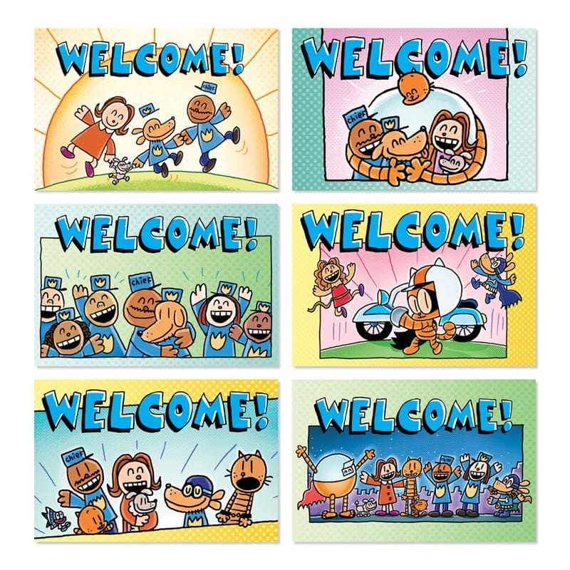 Dog Man Welcome Postcards (Pack of 8) - Postcards & Pads - Scholastic Teaching Resources