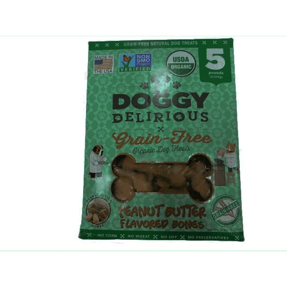 Doggy Delirious Peanut Butter Bones Dog Treats, 5Lbs - ShelHealth.Com