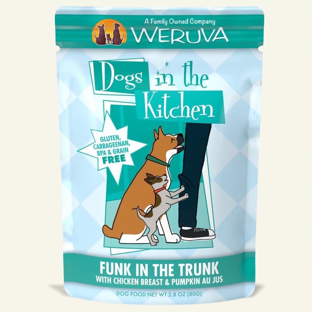 Dogs In The Kitchen Dog Funk In Trunk with Chicken and Pumpkin 2.8oz. Pouch (Case Of 12) - Pet Supplies - Dogs In The Kitchen