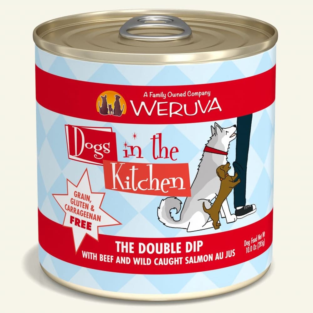 Dogs In The Kitchen The Double Dip with Beef and Wild-Caught Salmon Au Jus 10oz. (Case Of 12) - Pet Supplies - Dogs In The Kitchen