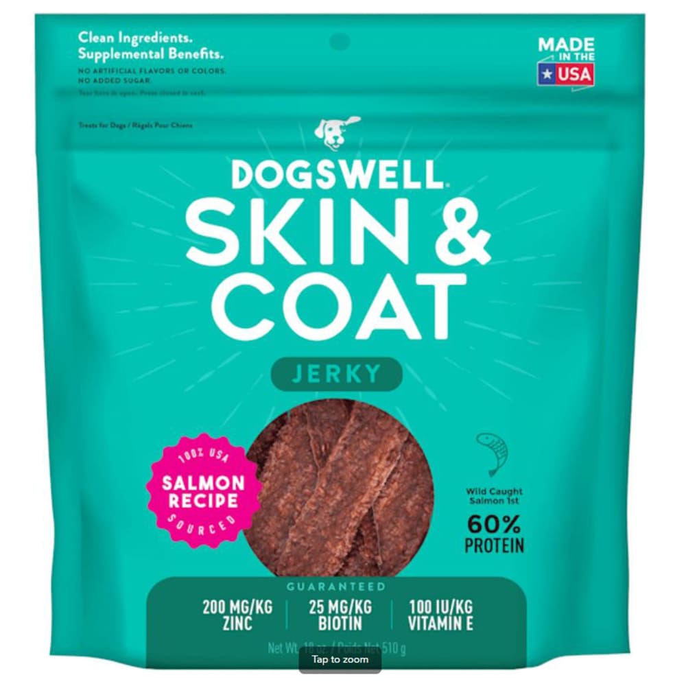 Dogswell Dog Skin and Coat Jerkey Grain Free Salmon 18Oz - Pet Supplies - Dogswell