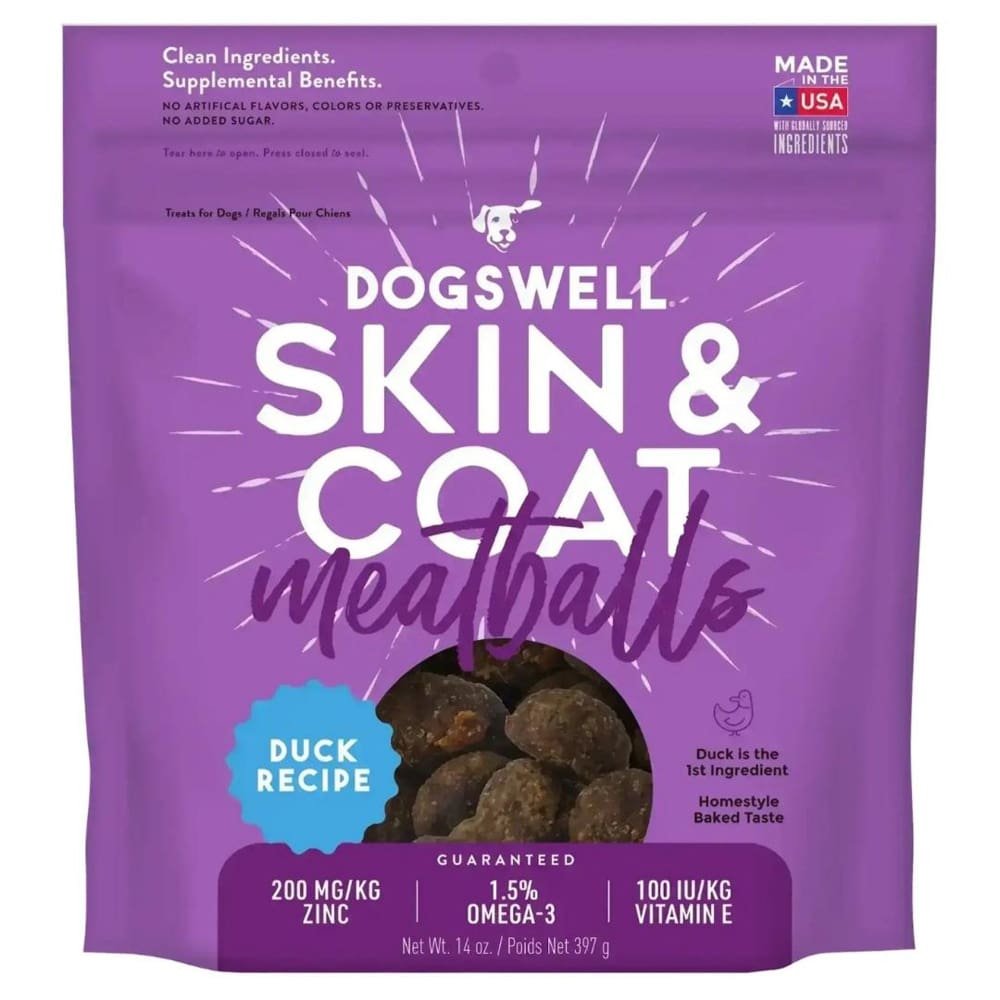 Dogswell Dog Skin & Coat Meatballs Grain Free Duck 14 oz. - Pet Supplies - Dogswell