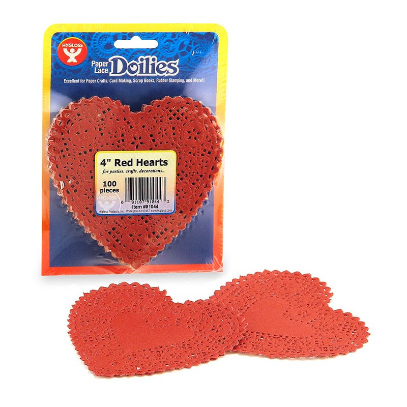 Doilies 4 Red Heart 100/Pk (Pack of 6) - Doilies - Hygloss Products Inc.