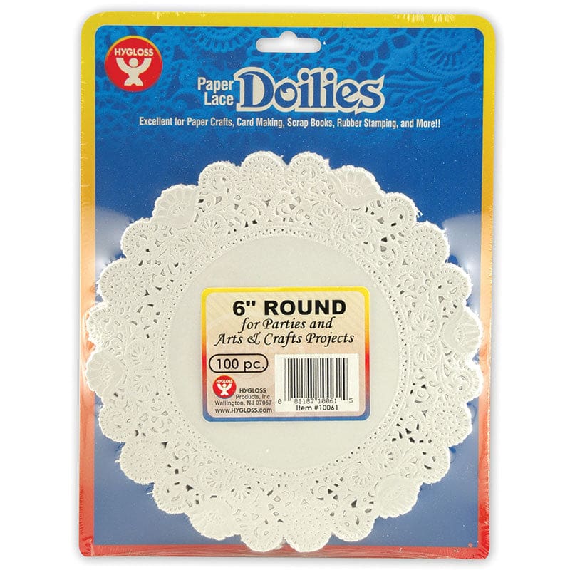 Doilies 6 White Round 100/Pk (Pack of 6) - Doilies - Hygloss Products Inc.