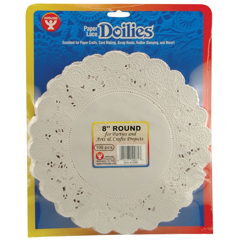 Doilies 8 White Round 100/Pk (Pack of 6) - Doilies - Hygloss Products Inc.