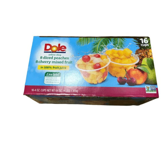 Dole Fruit Cups Variety Pack, 16 cups, Cherry Mixed Fruit & Peaches - ShelHealth.Com