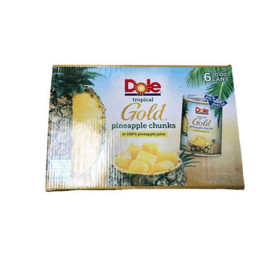 Dole Tropical Gold Pineapple Chunks, In juice, 20 Oz. (Pack of 6) - ShelHealth.Com