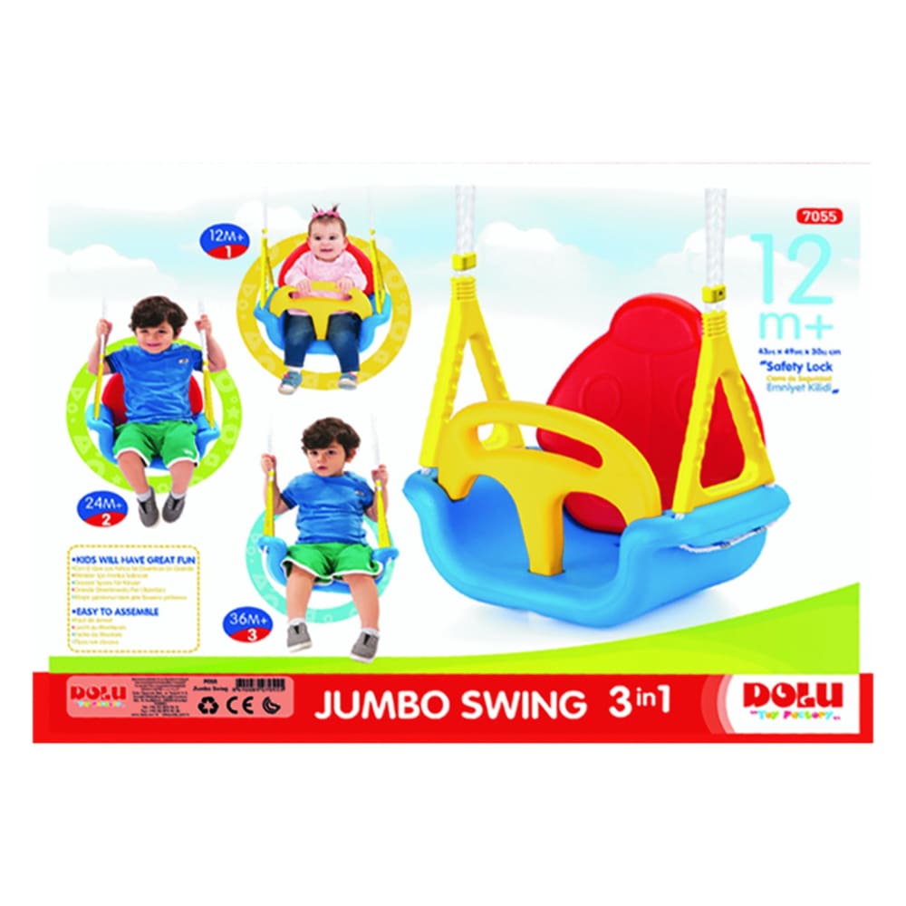 Dolu Toys Delu x e Childrens 3-In-1 Safety Swing - Dolu