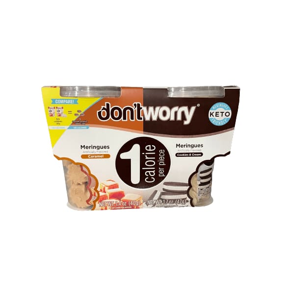 don't worry don't worry meringues - Caramel and Cookies & Cream Flavor, 2 x 1.7 oz.