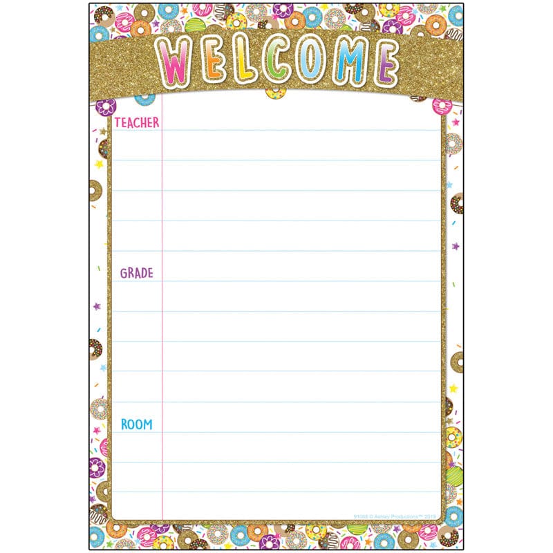 Donutfetti Welcome 13 X 19 Chart Smart Poly (Pack of 12) - Classroom Theme - Ashley Productions