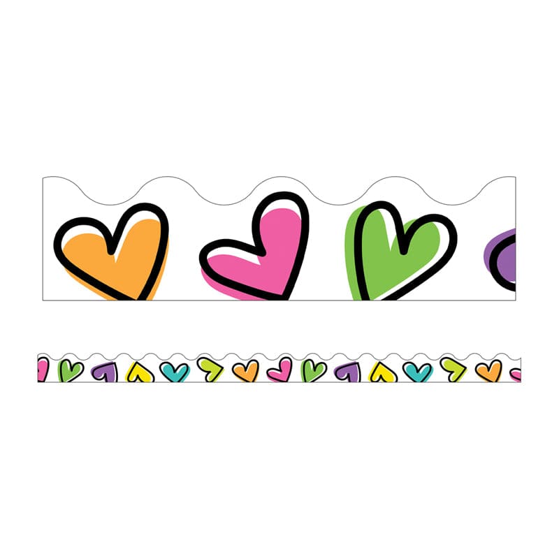Doodle Hearts Scalloped Borders Kind Vibes (Pack of 10) - Border/Trimmer - Carson Dellosa Education