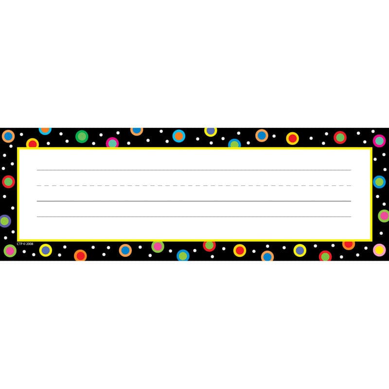 Dots On Black Name Plates (Pack of 8) - Name Plates - Creative Teaching Press