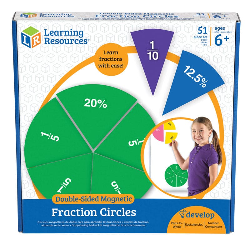 Double Sided Magnetic Fraction Circles - Fractions & Decimals - Learning Resources