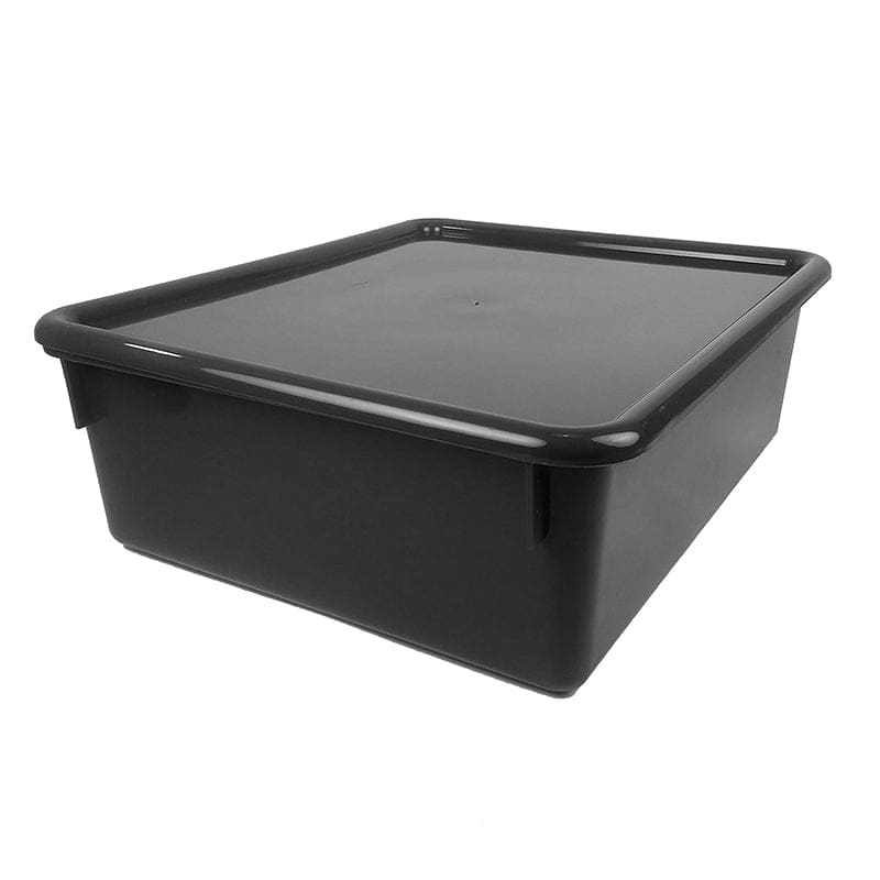 Double Stowaway with Lid Black (Pack of 3) - Storage Containers - Romanoff Products