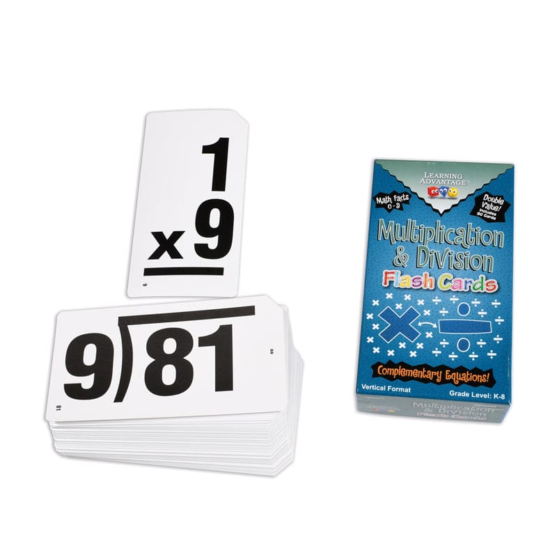 Double Value Vertical Flash Cards Multiplication Division (Pack of 3) - Flash Cards - Learning Advantage