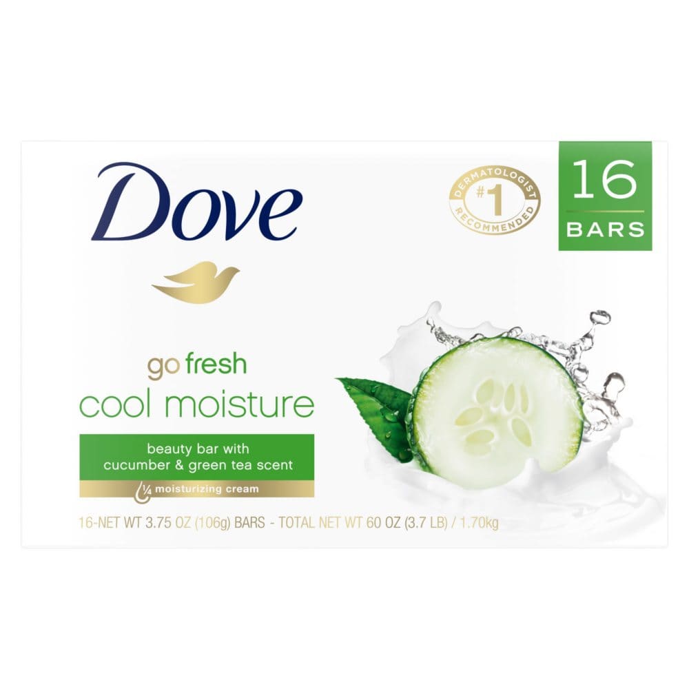 Dove Go Fresh Beauty Bar Cool Moisture (3.75 oz. 16 ct.) - Bath & Body - Dove Go