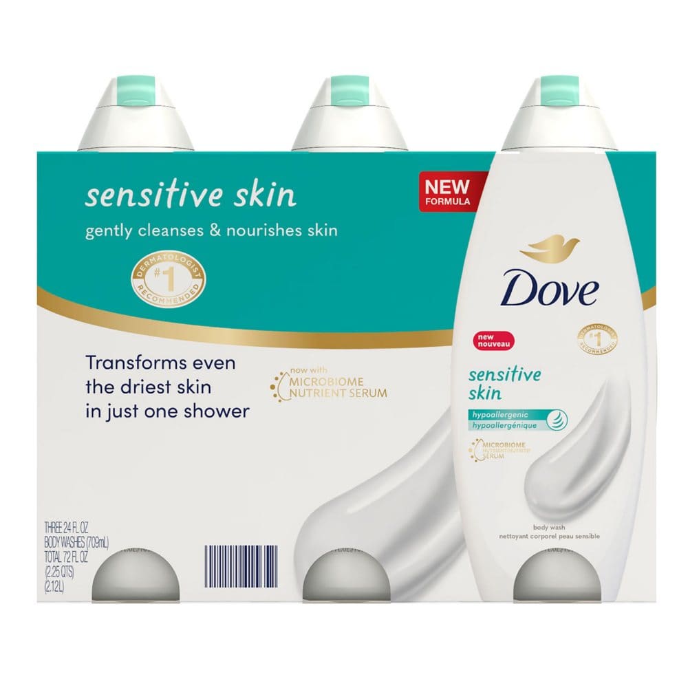 Dove Nourishing Body Wash Sensitive Skin (24 fl. oz. 3 pk.) - Bath & Body - Dove Nourishing
