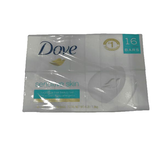 Dove Sensitive Skin Unscented 4 OZ Bar Soaps, 16 Count - ShelHealth.Com