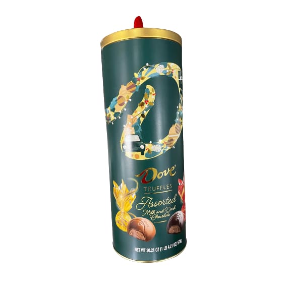 Dove Truffles Assorted Milk & Dark Chocolate Holiday Candy Gift Tin 20.21 oz - Dove