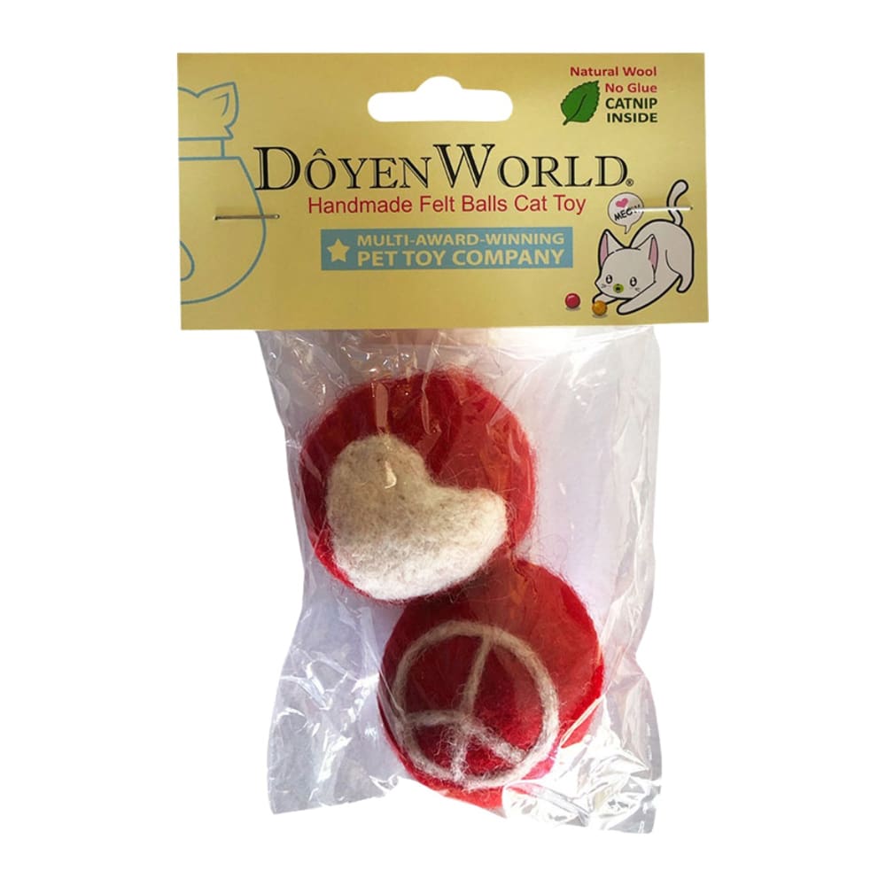 Doyen Cat Felt Ball Peace Love - Pet Supplies - Doyen