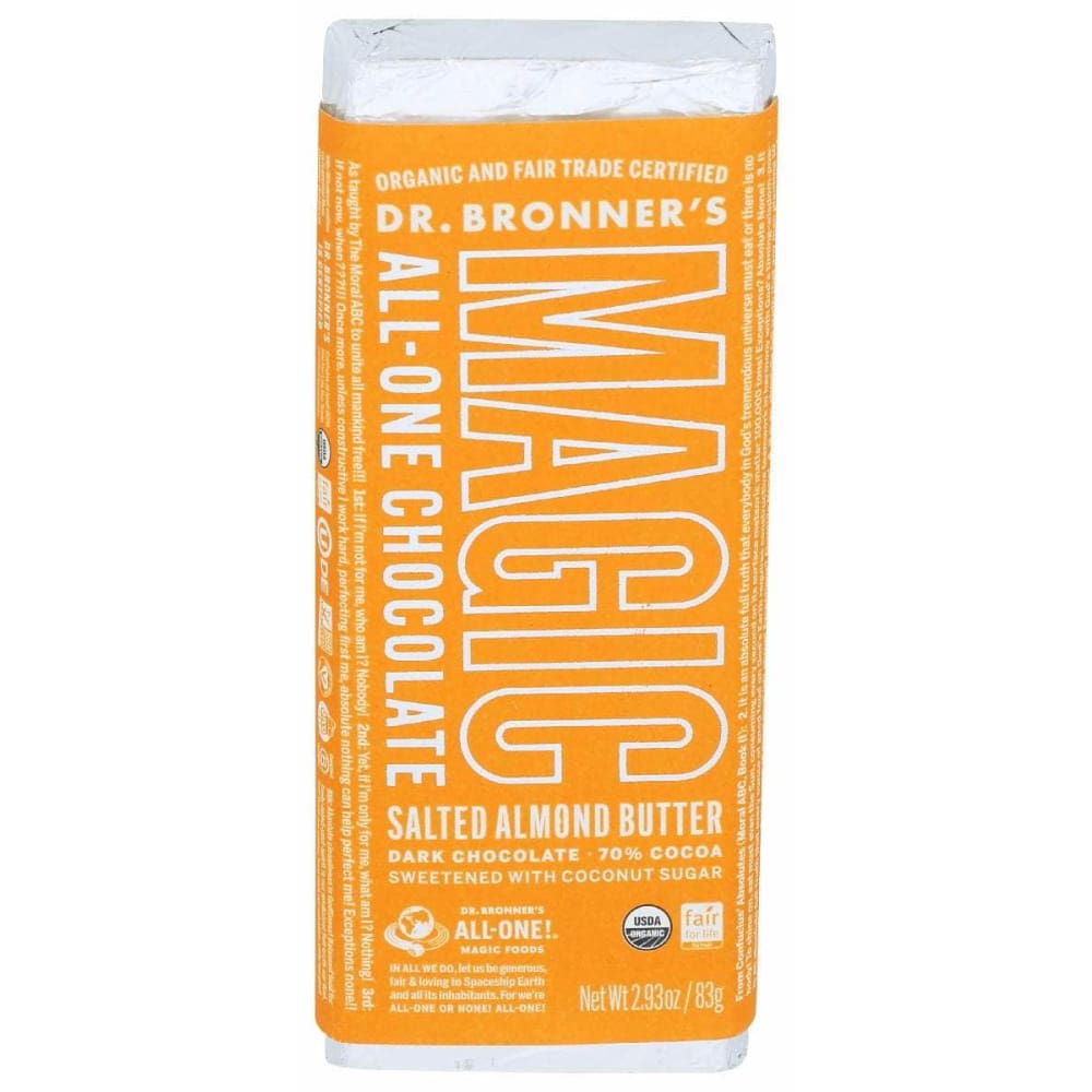 DR BRONNER Grocery > Refrigerated DR BRONNER: Salted Almond Butter Chocolate Bar, 2.93 oz