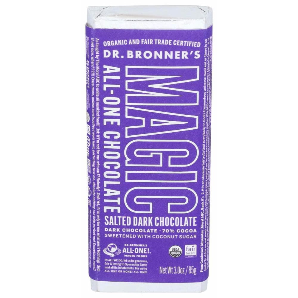 DR BRONNER Grocery > Refrigerated DR BRONNER: Salted Dark Chocolate Bar, 3 oz