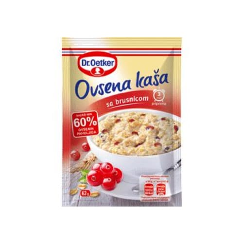 DR. OETKER Quickly Prepared Oatmeal with Cranberries 2.19 oz. (62 g.) - Dr. Oetker