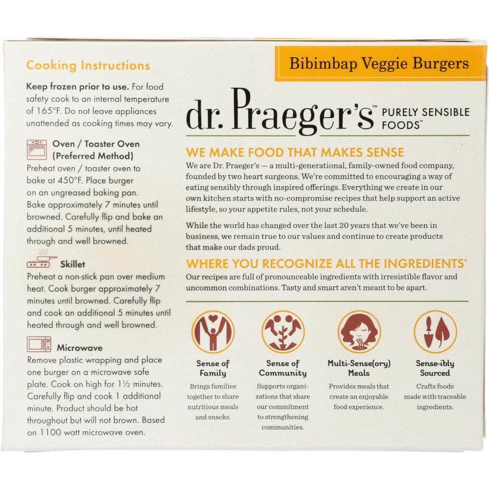 Dr Praegers Dr Praeger Bibimbap Veggie Burgers, 10 oz