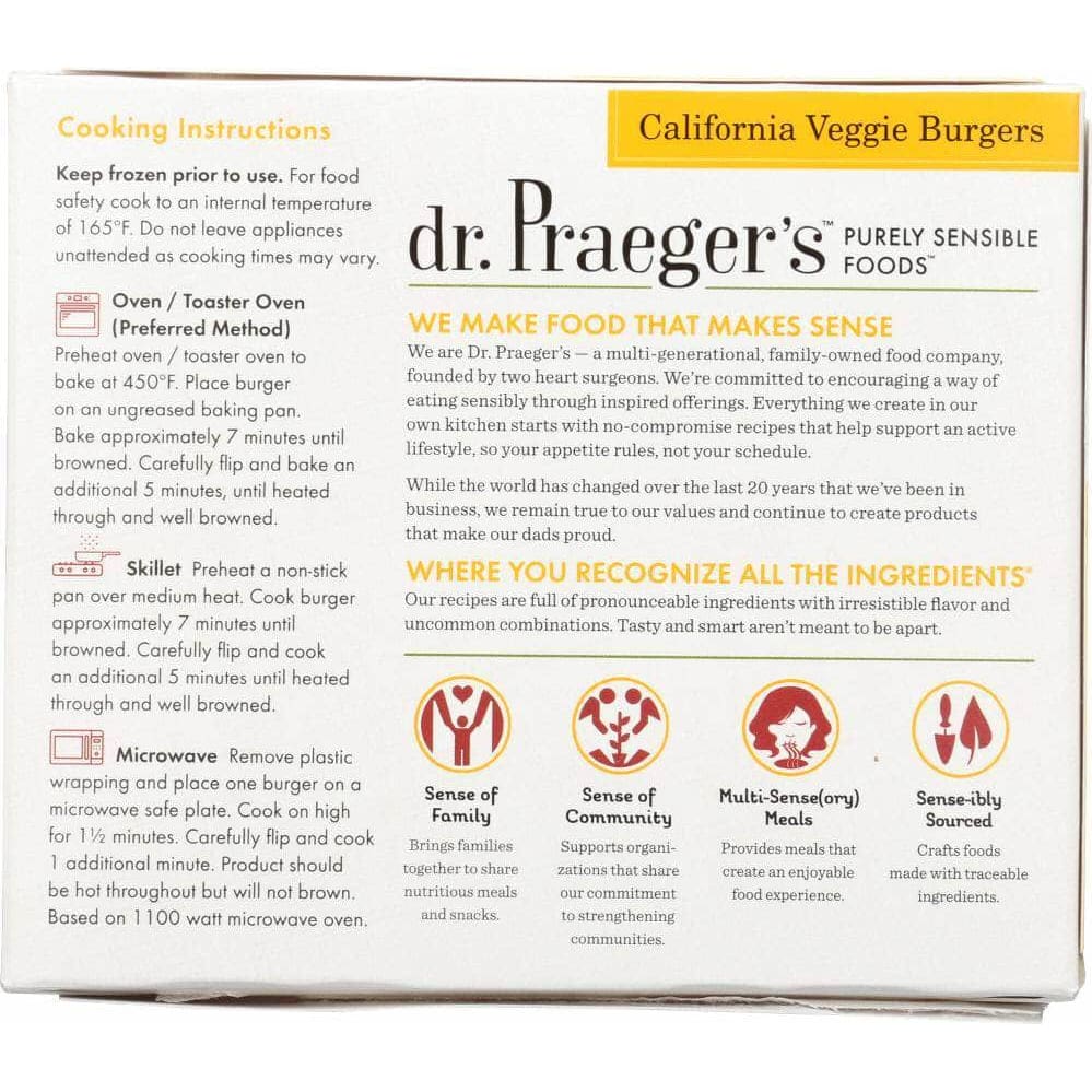 Dr Praegers Dr. Praeger's California Veggie Burgers, 10 oz