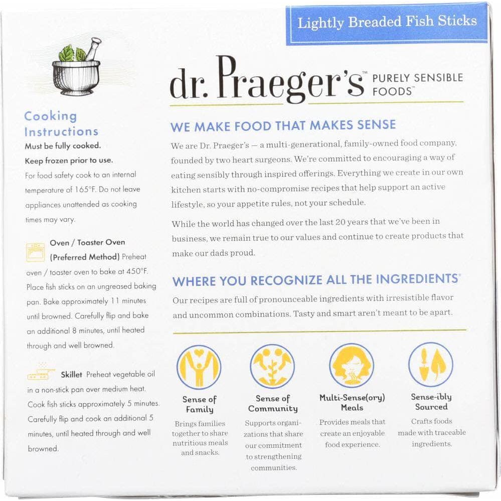 Dr Praegers Dr. Praeger's Lightly Breaded Fish Sticks, 10.2 oz
