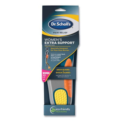 Dr. Scholl’s Pain Relief Extra Support Orthotic Insoles Women Sizes 6 To 11 Gray/blue/orange/yellow Pair - Janitorial & Sanitation - Dr.