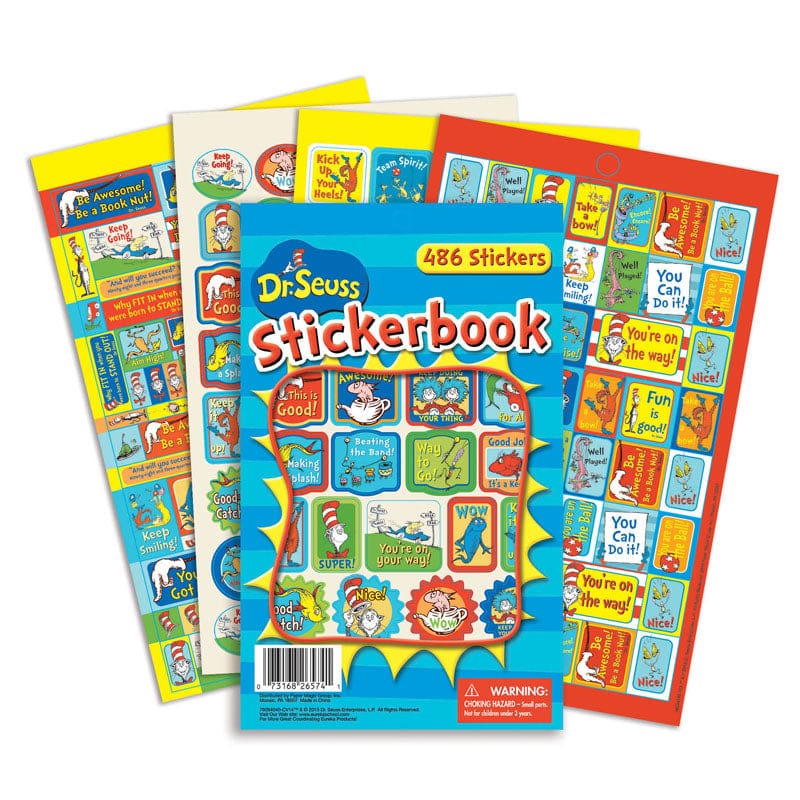 Dr Seuss Awesome Sticker Book (Pack of 8) - Stickers - Eureka