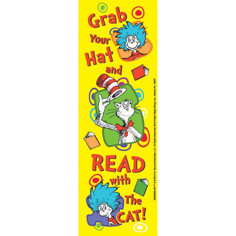 Dr Seuss Grab Your Hat Bookmarks (Pack of 10) - Bookmarks - Eureka