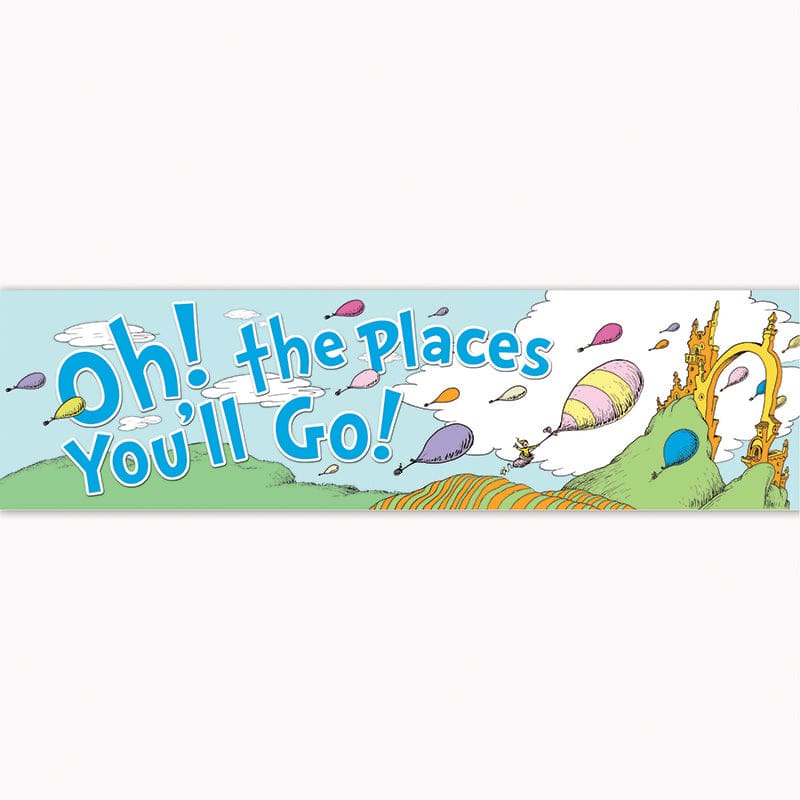 Dr Seuss Oh The Places Balloons Classroom Banner (Pack of 10) - Banners - Eureka