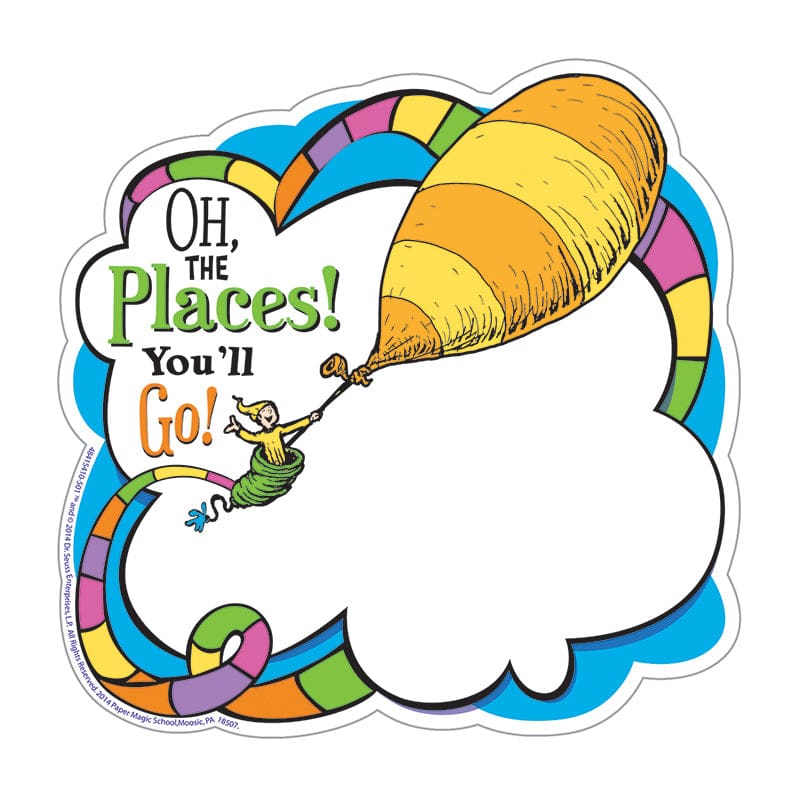 Dr Seuss Oh The Places Paper Cut Outs (Pack of 8) - Accents - Eureka