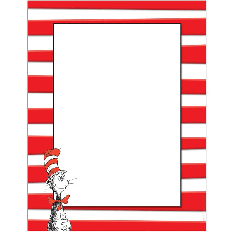 Dr Seuss The Cat In The Hat Computer Paper (Pack of 8) - Design Paper/Computer Paper - Eureka