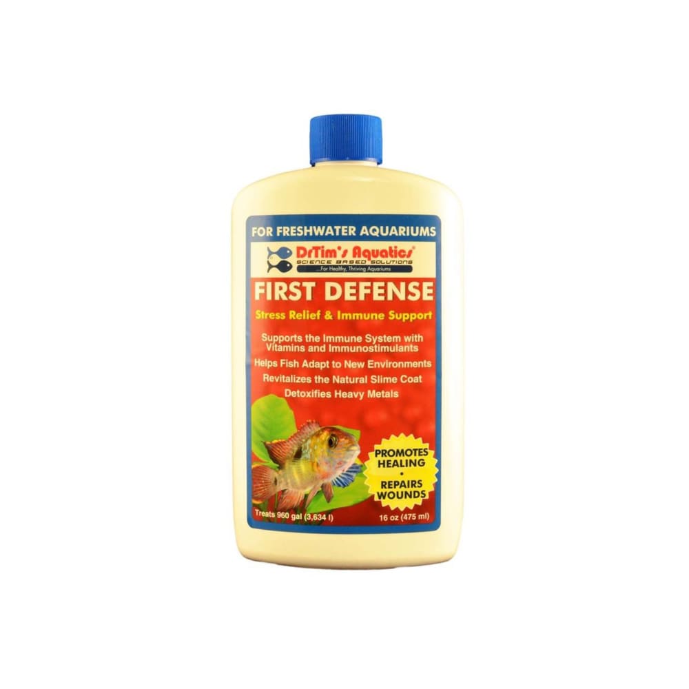 Dr. Tims Aquatics First Defense Fish Stress Relief and Immune Support for Freshwater Aquarium 16 fl. oz - Pet Supplies - Dr. Tims