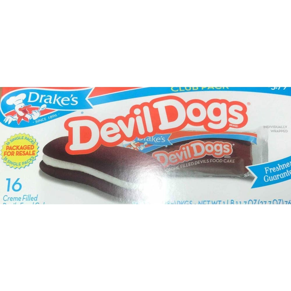Drake's Drakes Devil Dogs 16-creme Filled Devils Food Cakes, 27.7 Oz
