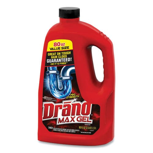 Drano Max Gel Clog Remover Bleach Scent 80 Oz Bottle 6/carton - Janitorial & Sanitation - Drano®