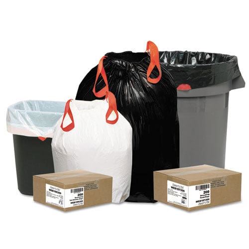 Draw ’n Tie Heavy-duty Trash Bags 13 Gal 0.9 Mil 24.5 X 27.38 White 50 Bags/roll 4 Rolls/box - Janitorial & Sanitation - Draw ’n Tie®