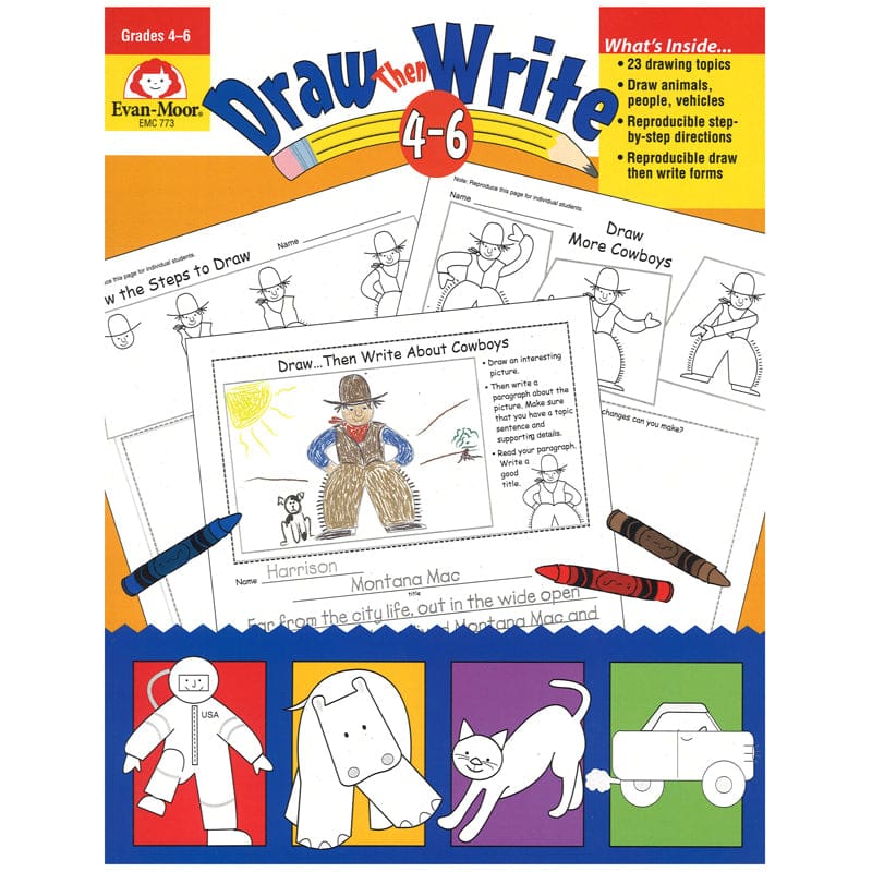 Draw Then Write Gr 4-6 (Pack of 2) - Art Activity Books - Evan-moor