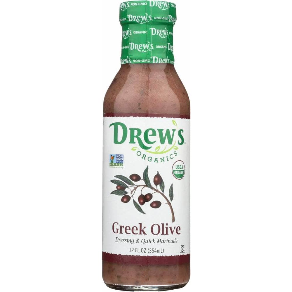 Drews Organics Drew's All Natural Dressing & Quick Marinade Greek Olive, 12 oz
