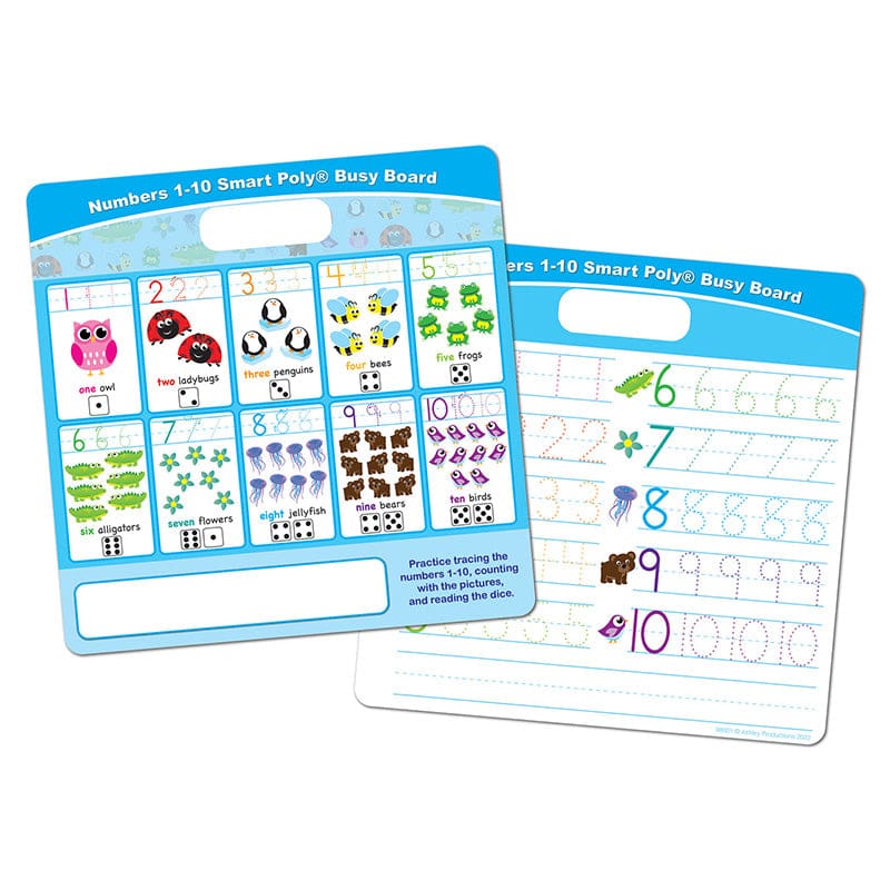 Dry Erase Busy Board Numbers 1-10 (Pack of 8) - Numeration - Ashley Productions