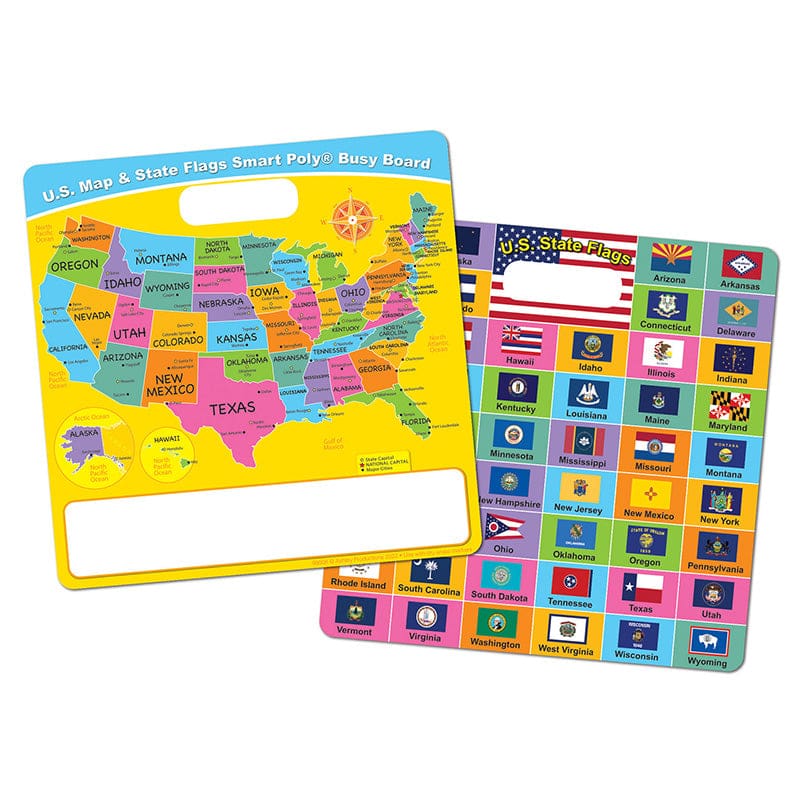 Dry Erase Busy Board Us Map & Flags (Pack of 8) - Maps & Map Skills - Ashley Productions