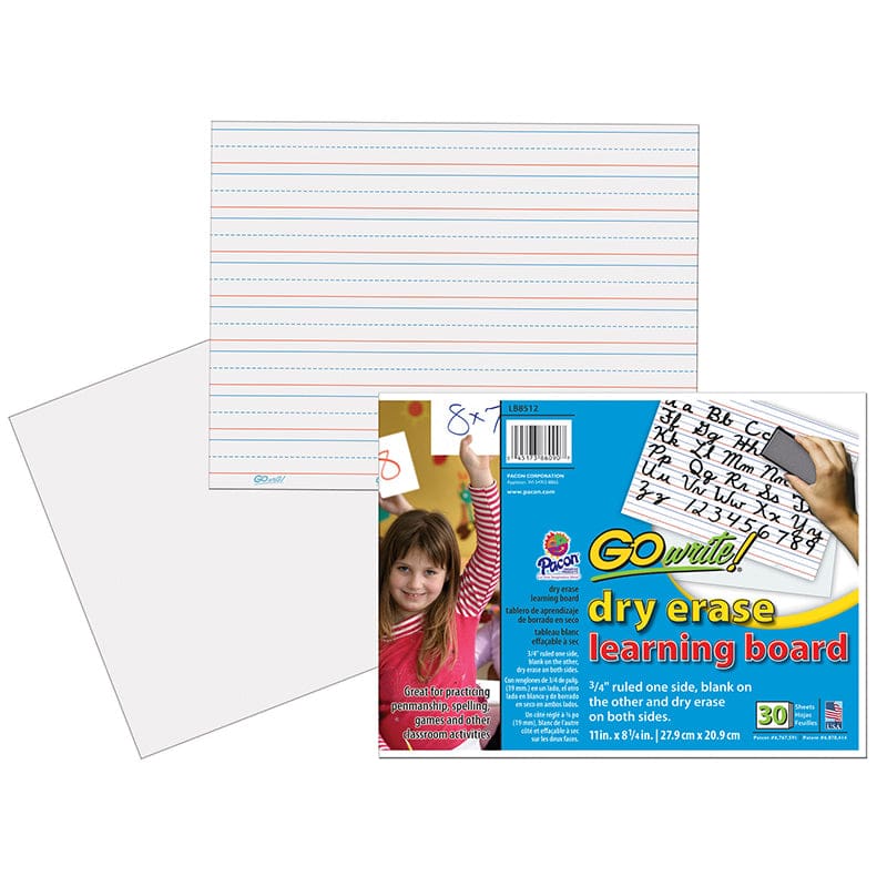 Dry Erase Learning Sheets 30 Pack Non Adhesive White 11 X 8-1/4 - Dry Erase Sheets - Dixon Ticonderoga Co - Pacon