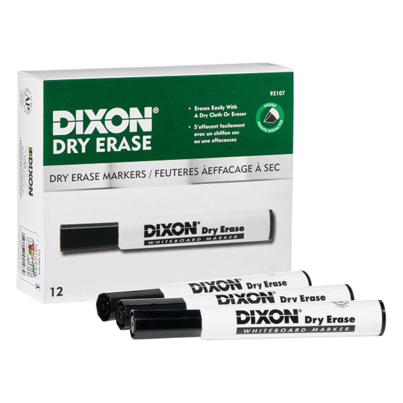 Dry Erase Mrkrs Wedge Tip Blck 12Pk (Pack of 2) - Markers - Dixon Ticonderoga Company