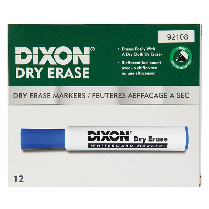 Dry Erase Mrkrs Wedge Tip Blue 12Pk (Pack of 2) - Markers - Dixon Ticonderoga Company
