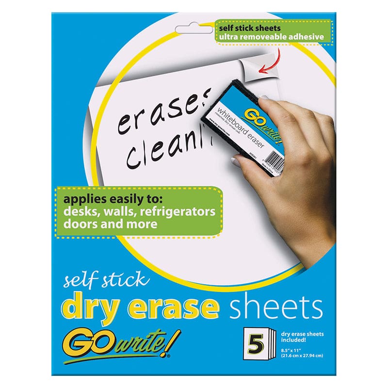 Dry Erase Sheets White 5 Sheets Self-Adhesive 8-1/2 X 11 (Pack of 3) - Dry Erase Sheets - Dixon Ticonderoga Co - Pacon