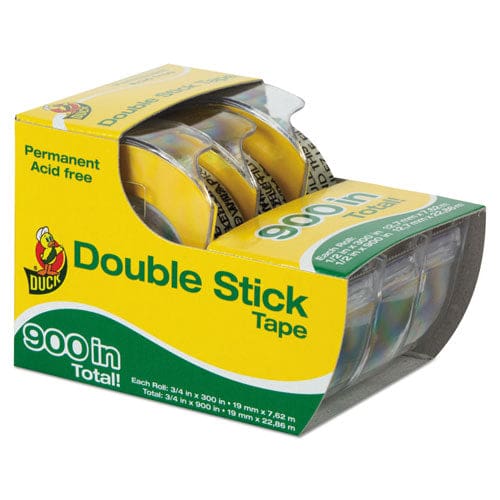 Duck Permanent Double-stick Tape With Dispenser 1 Core 0.5 X 25 Ft Clear 3/pack - Office - Duck®